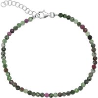 Fine Red Green Tourmaline Sterling Silver Bracelet