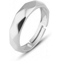Spero London Women's Sterling Silver Wide Hammered Ring