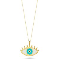 Evil Eye Eyelash Sterling Silver Gold Vermeil Necklace