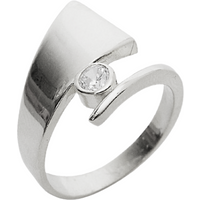 Triangle Wrapping Sterling Silver Solitaire Ring