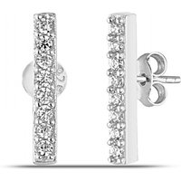 Bar Stud Zirconia Earrings Sterling Silver