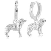 Border Collie Silver Earrings