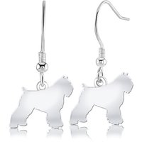 Bouvier Des Flandres Silhouette Silver Earrings