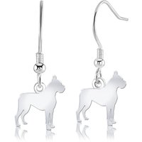 Boxer Silhouette Silver Earrings