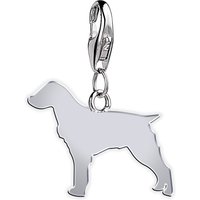 Brittany Spaniel Silhouette Silver Charm