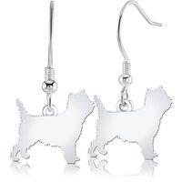 Cairn Terrier Silhouette Silver Earrings