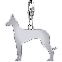 Ibizan Hound Silhouette Silver Charm