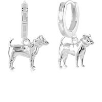 Jack Russell Silver Earrings