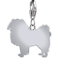 Japanese Chin Silhouette Silver Charm