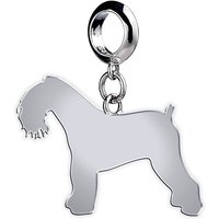 Kerry Blue Terrier Silhouette Silver Charm