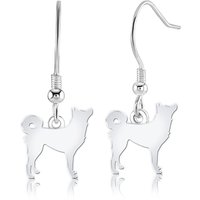 Korean Jindo Dog Silhouette Silver Earrings