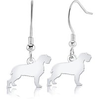 Korthals Griffon Silhouette Silver Earrings