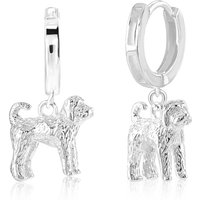 Labradoodle Silver Earrings