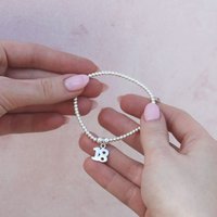Number 18 on Silver Ball Bead Bracelet