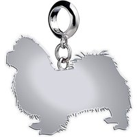 Pekingese Silhouette Silver Charm