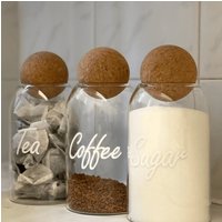 Personalised Glass Storage Jars with Cork Stopper