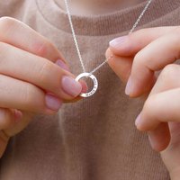 Personalised One Ring Silver Necklace