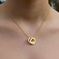 Personalised Three Ring Gold Necklace