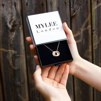 Personalised Three Ring Rose Gold Necklace