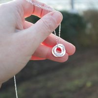 Personalised Three Ring Silver Necklace