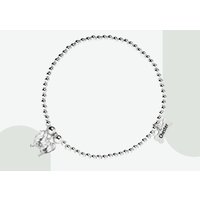 Pomeranian Silver Ball Bead Bracelet - Personalised