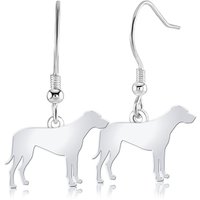 Rhodesian Ridgeback Silhouette Silver Earrings