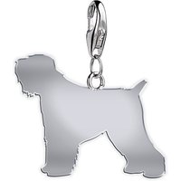 Russian Black Terrier Silhouette Silver Charm