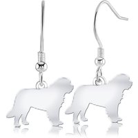Saint Bernard Silhouette Silver Earrings