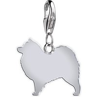 Samoyed Silhouette Silver Charm