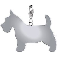 Scottish Terrier Silhouette Silver Charm
