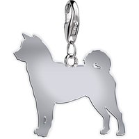Shiba Inu Silhouette Silver Charm