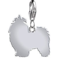 Shih Tzu Silhouette Silver Charm