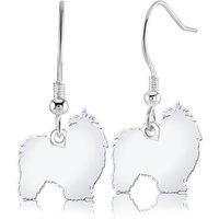 Shih Tzu Silhouette Silver Earrings