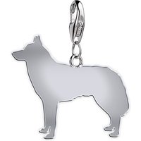 Siberian Husky Silhouette Silver Charm