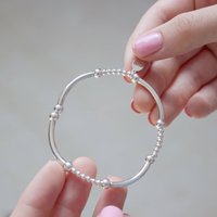 Silver Ball & Noodle Bead Bracelet