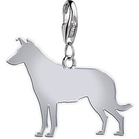 Smooth Collie Silhouette Silver Charm