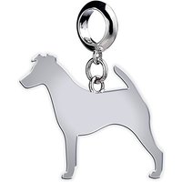 Smooth Fox Terrier Silhouette Silver Charm