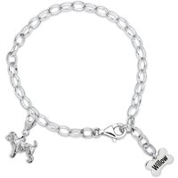 Sterling Silver Adjustable Chain Link Bracelet With Personalised Tag