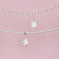 Four Leaf Clover Pendant Charm - Sterling Silver