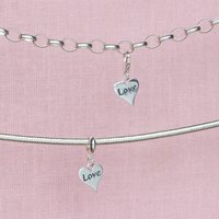 Love Heart Pendant Charm - Sterling Silver