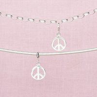 Peace Sign Pendant Charm - Sterling Silver