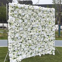 Aperturee White Peony Artificial Flower Wall Wedding Decor, 4 x 8 ft (1.2 x 2.4 m), 746 USD, artificial flower wall, S0D4796-S