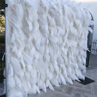 Aperturee 3D White Feather Wall Bridal Shower Party Backdrop, 4 x 8 ft (1.2 x 2.4 m), 941 USD, artificial flower wall, S0D4807-S