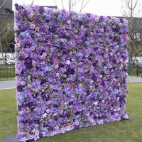 Aperturee Artificial Wall Plant Purple Floral Party Decor, 4 x 8 ft (1.2 x 2.4 m), 698 USD, artificial flower wall, S0D4813-S