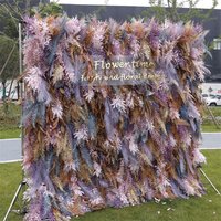 Aperturee Chic Tie Dye Autumn Faux Spruce Leaf Birthday Decor, 4 x 8 ft (1.2 x 2.4 m), 1006 USD, artificial flower wall, S0D4827-S
