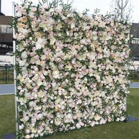 Aperturee Artificial Pink Beige Floral Wall Wedding Birthday Decor, 4 x 8 ft (1.2 x 2.4 m), 746 USD, artificial flower wall, S0D4846-S