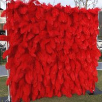Aperturee 3D Red Boho Faux Leathers Floral Wall Decor For Party, 4 x 8 ft (1.2 x 2.4 m), 1120 USD, artificial flower wall, S0D4854-S
