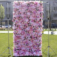 Aperturee Silk Purple And Pink Artificial Flowers For Wall Decor, 4 x 8 ft (1.2 x 2.4 m), 746 USD, artificial flower wall, S0D4870-S