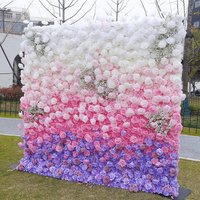 Aperturee Gradient Purple Pink White Artificial Flower Wall, 4 x 8 ft (1.2 x 2.4 m), 703 USD, artificial flower wall, S0D9192-S-Sea
