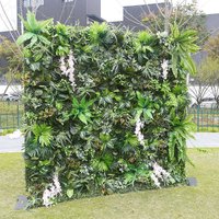 Aperturee Tribal Greenery Artificial Flower Wall For Wedding, 4 x 8 ft (1.2 x 2.4 m), 366.5 USD, artificial flower wall, S0D9199-S-Sea